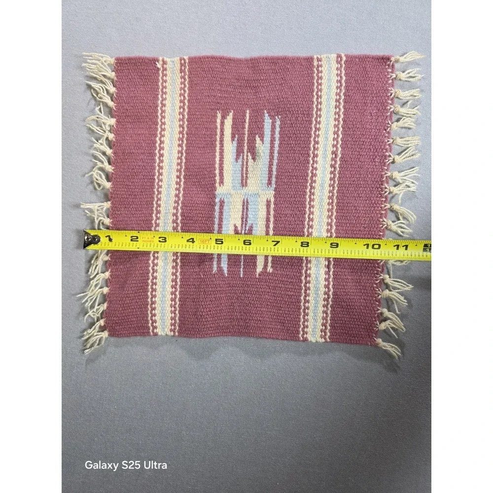Vintage Chimayo Southwest Mat Runner 10x10 Aztec‎